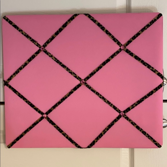 Leopard Fabric Memo and Photo Board - Picture 4 of 4